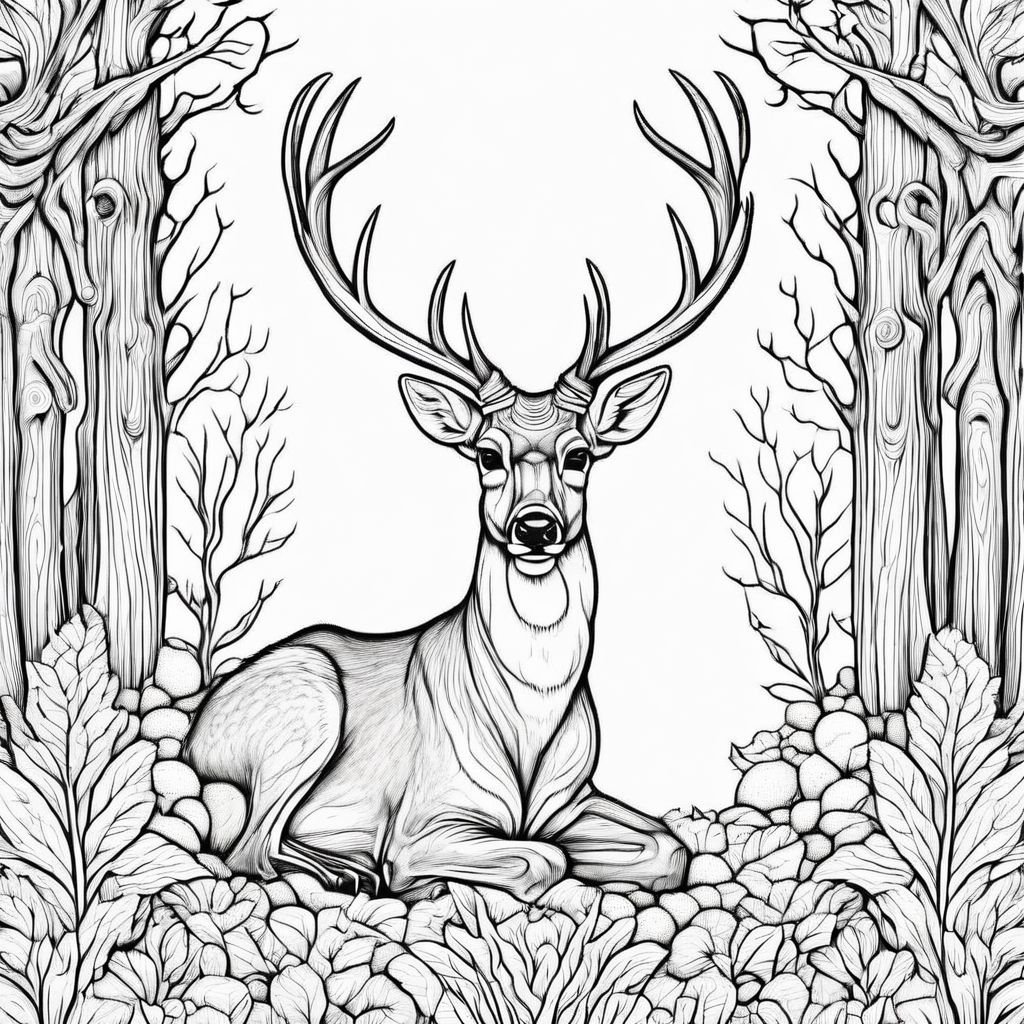 coloring page deer