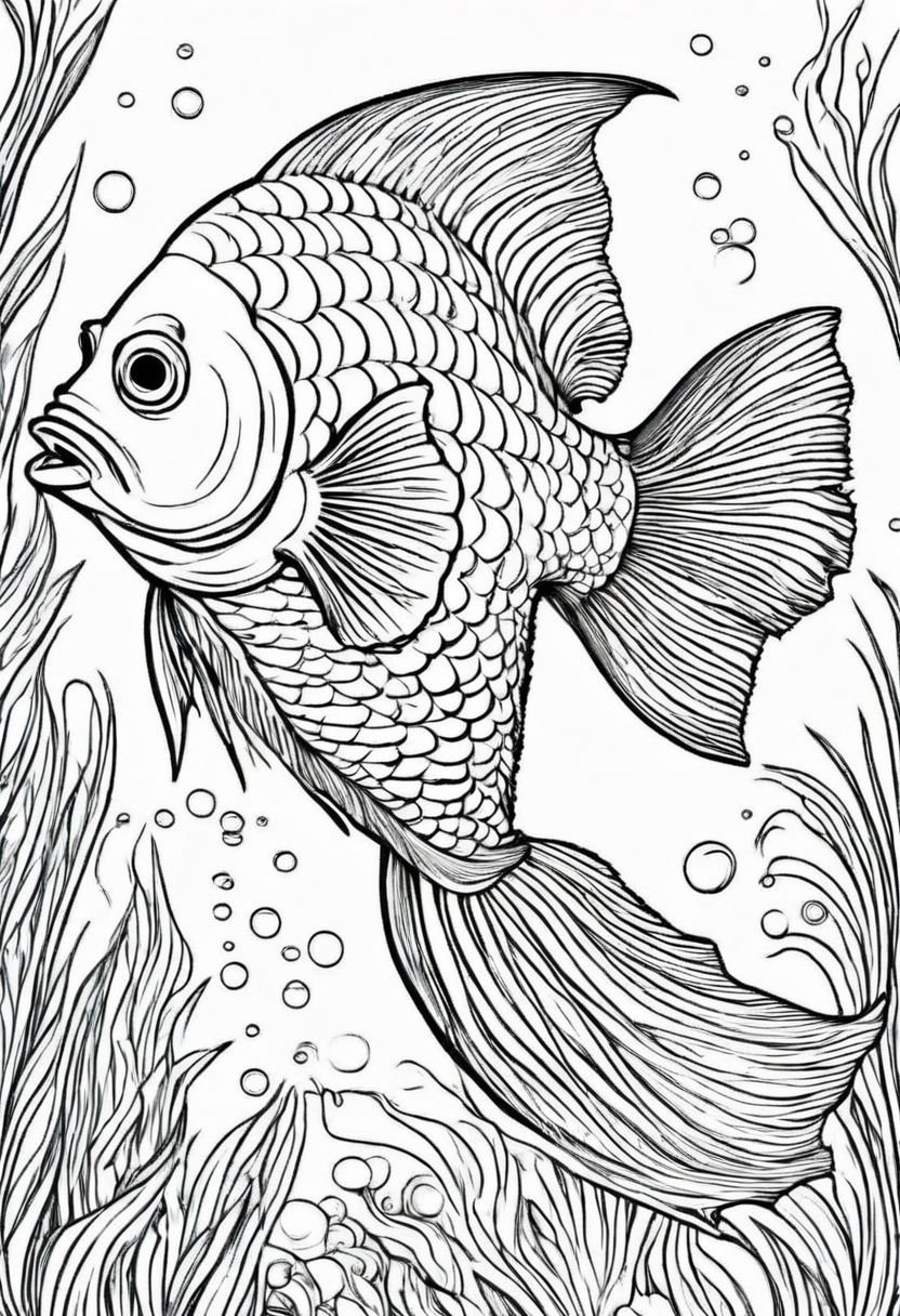 coloring page fish