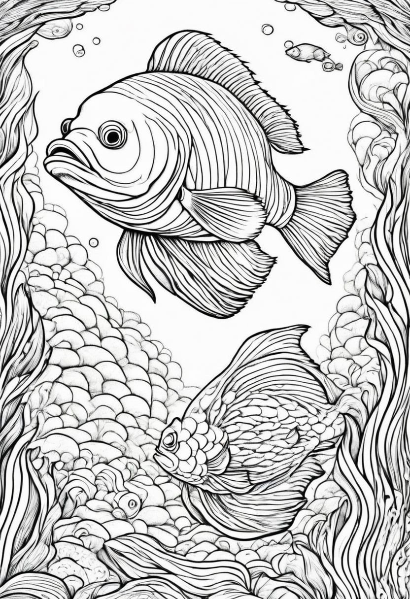 coloring page fish
