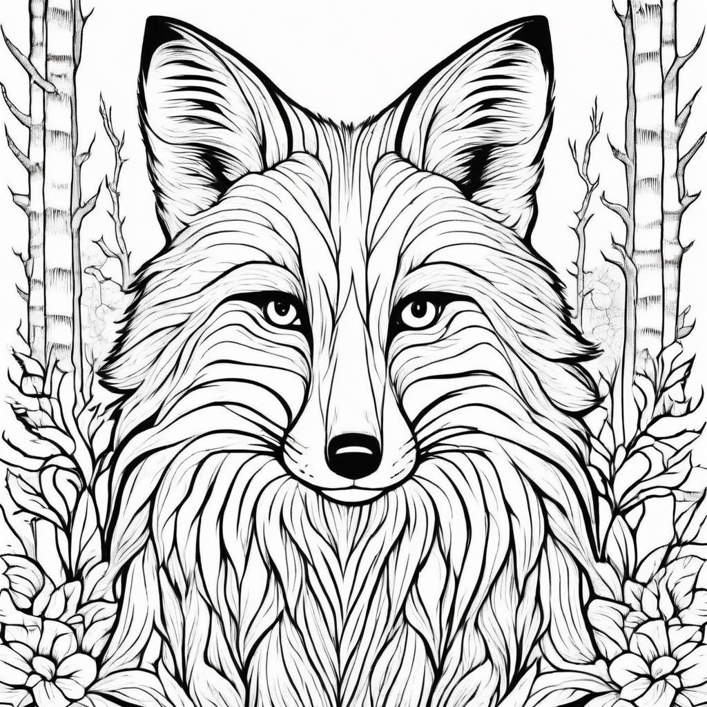 coloring page fox