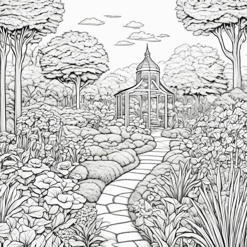 coloring page garden