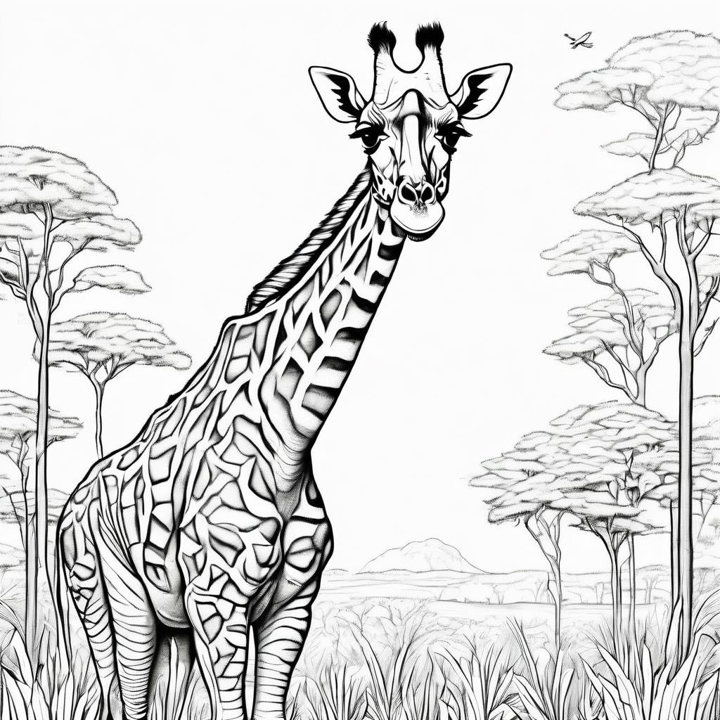 coloring page giraffe