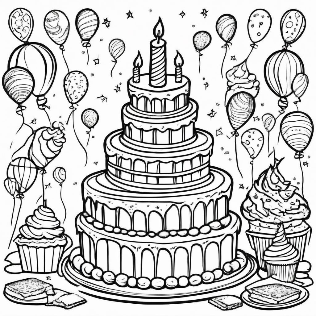 coloring page happy birthday