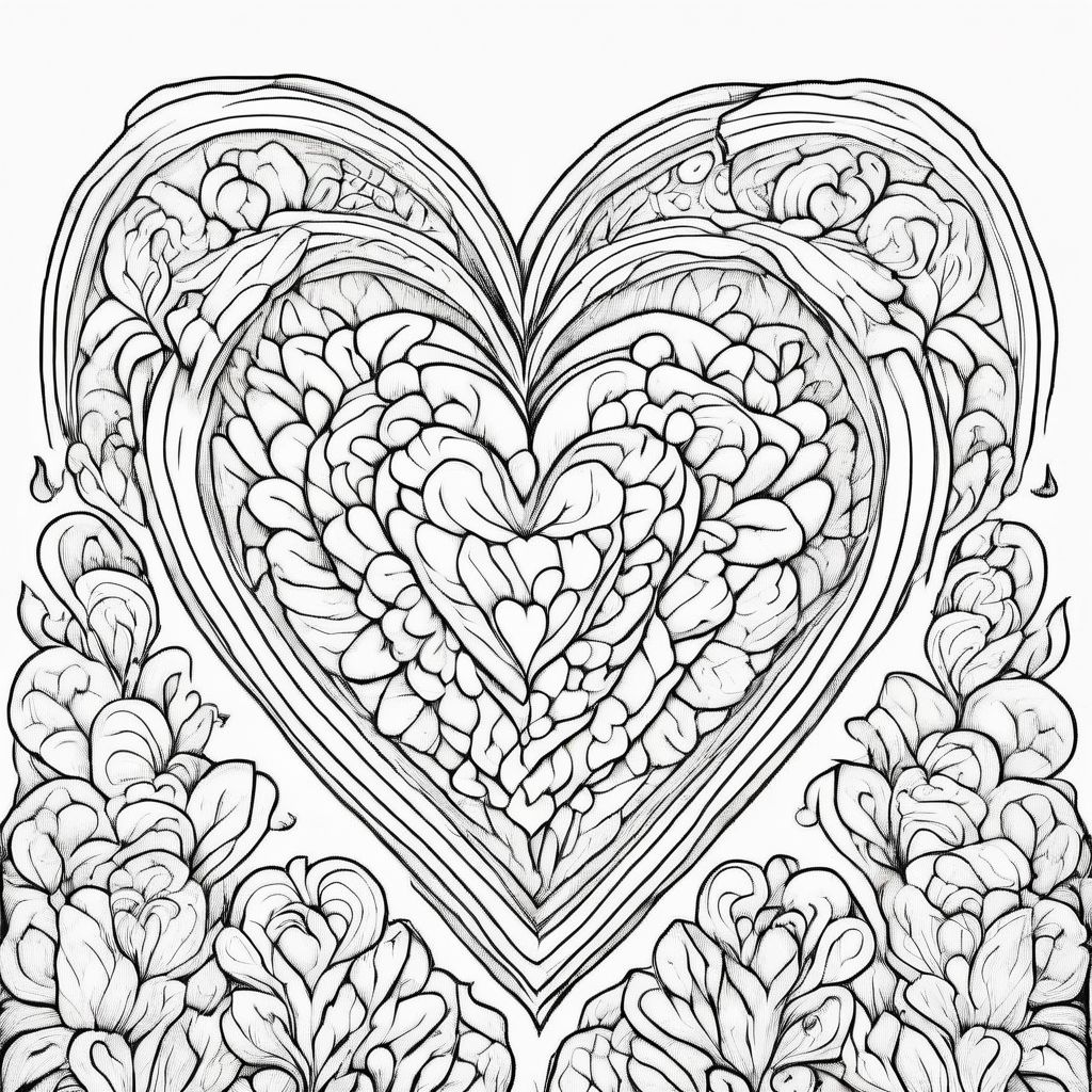 coloring page hearts