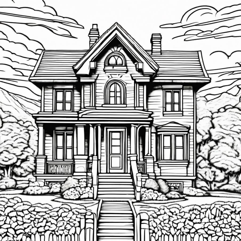 coloring page house 2