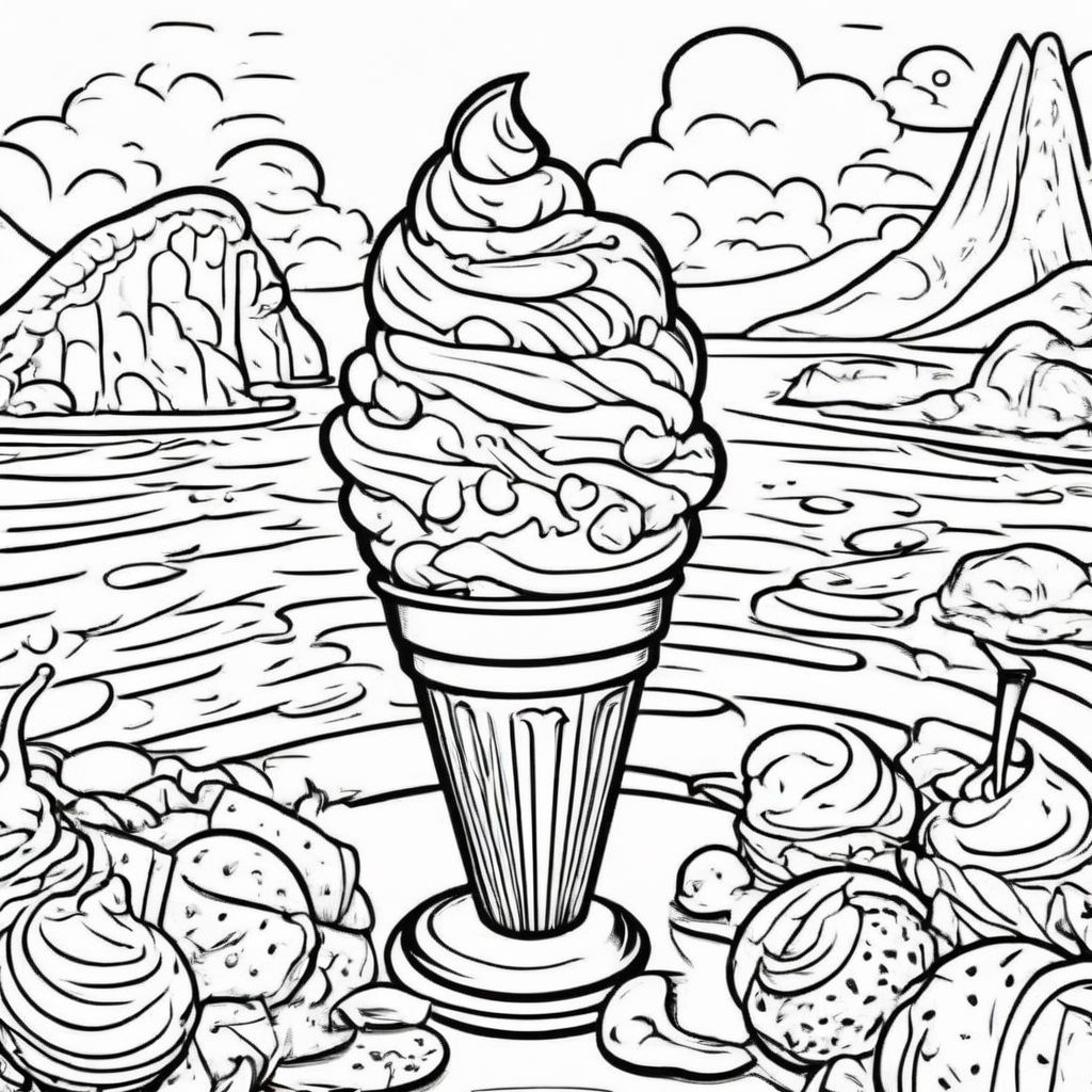 coloring page ice cream