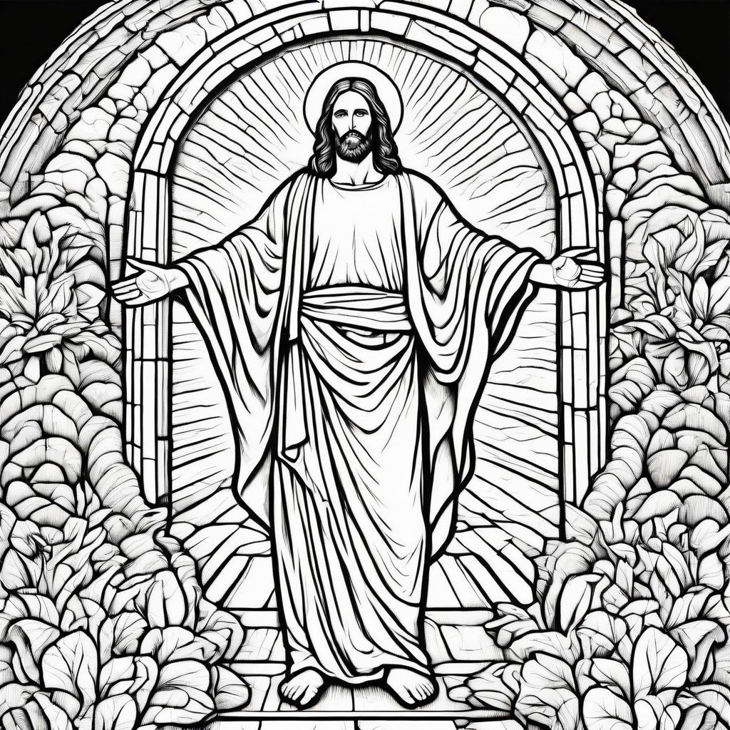 coloring page jesus resurrection