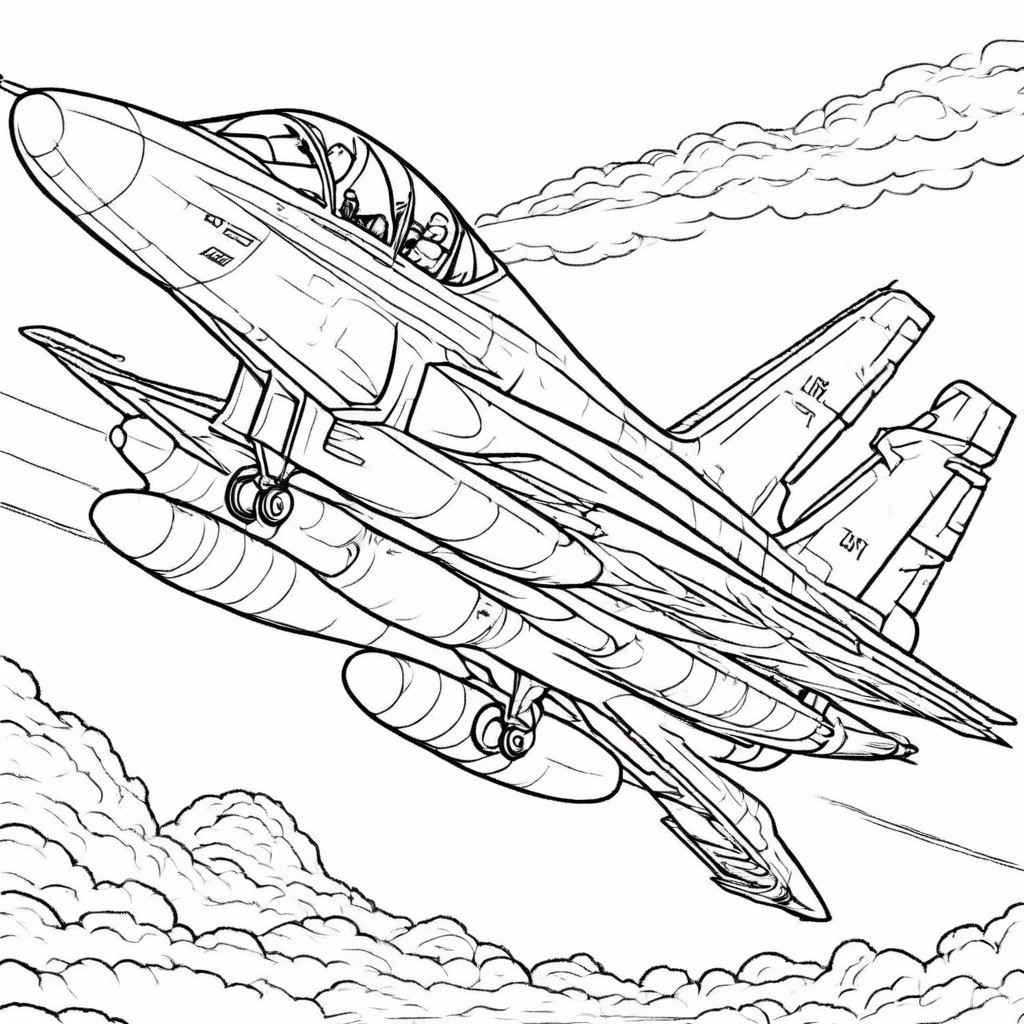 coloring page jet