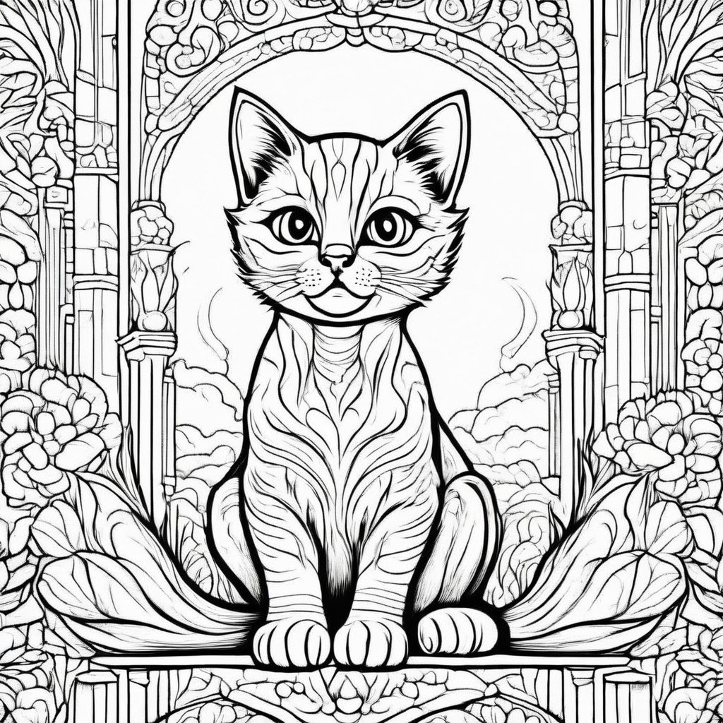 coloring page kitten