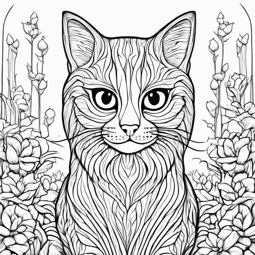 coloring page kitty cat
