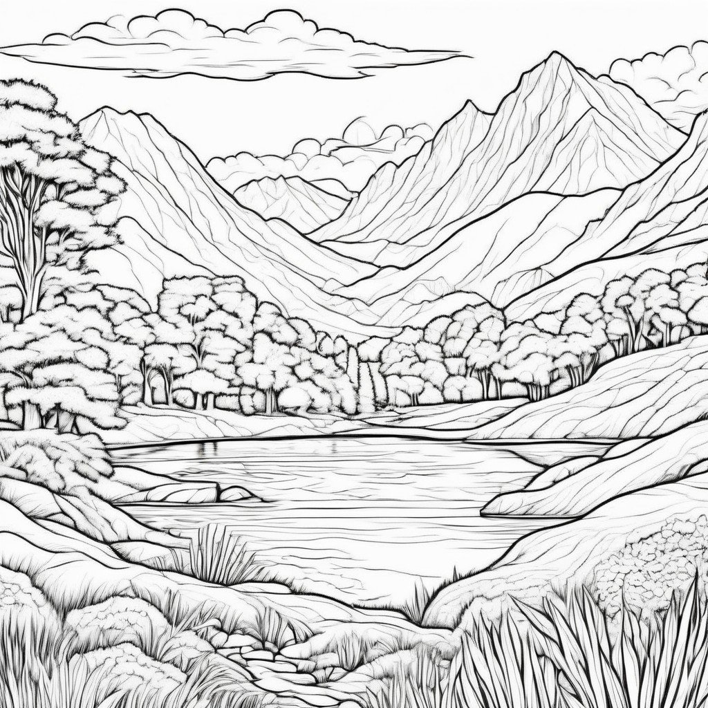 coloring page landscape