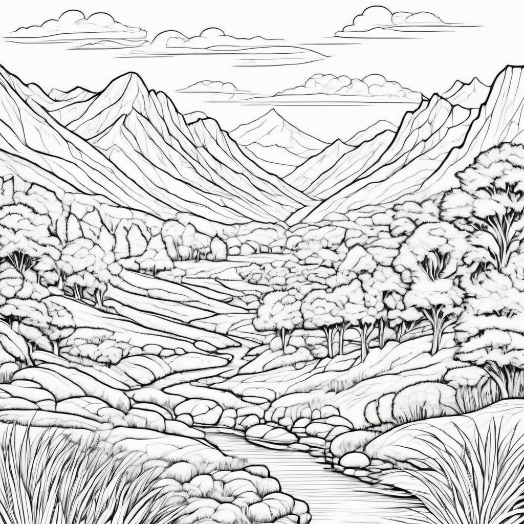 coloring page landscape2