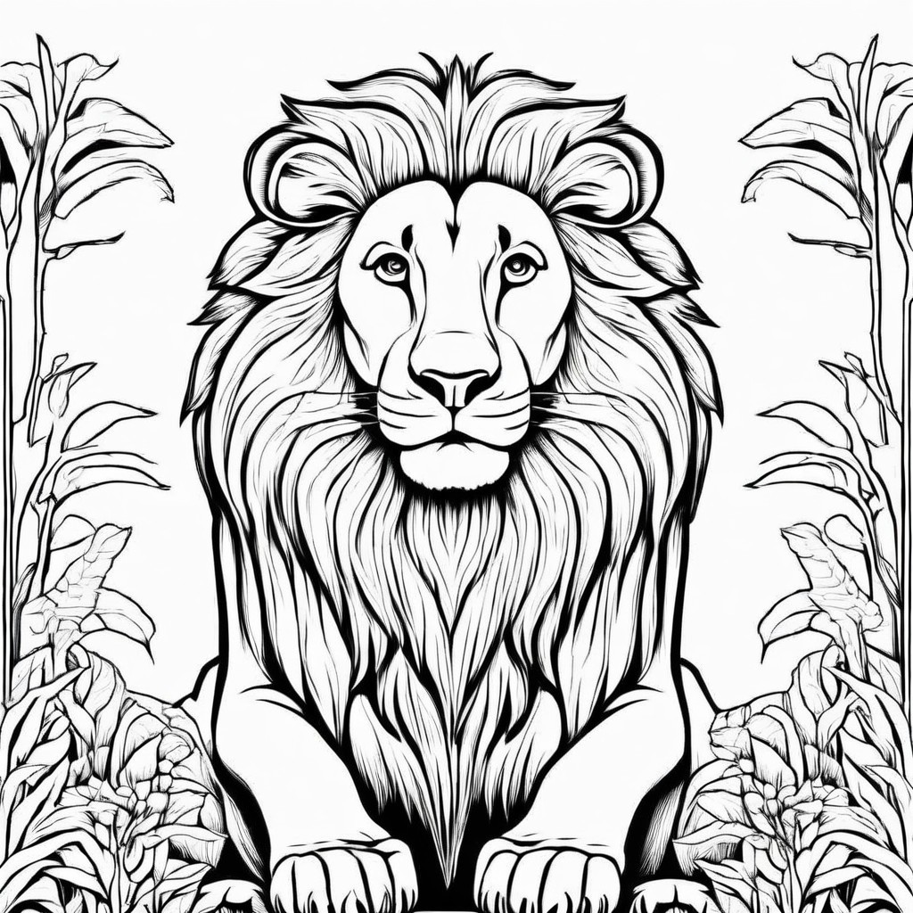coloring page lion