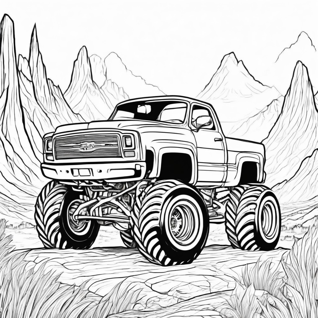 coloring page monster truck