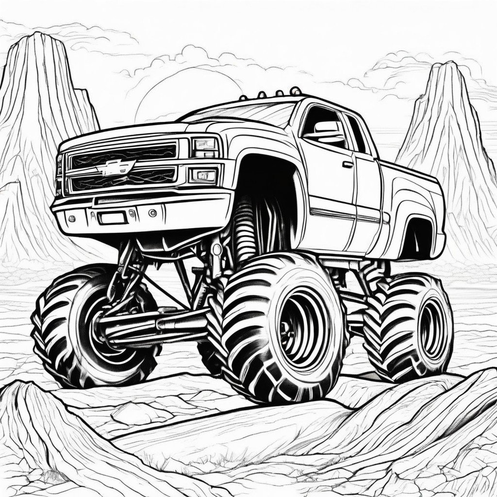 coloring page monster truck2