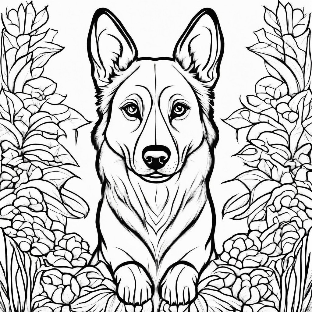 coloring page of a dog