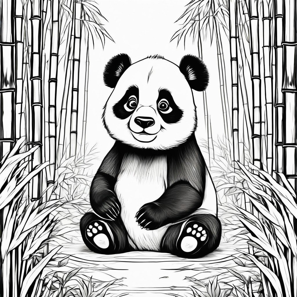 coloring page panda