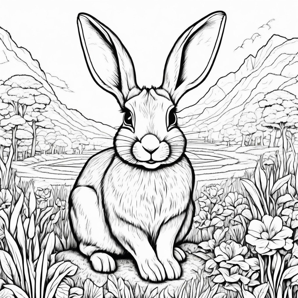 coloring page rabbit