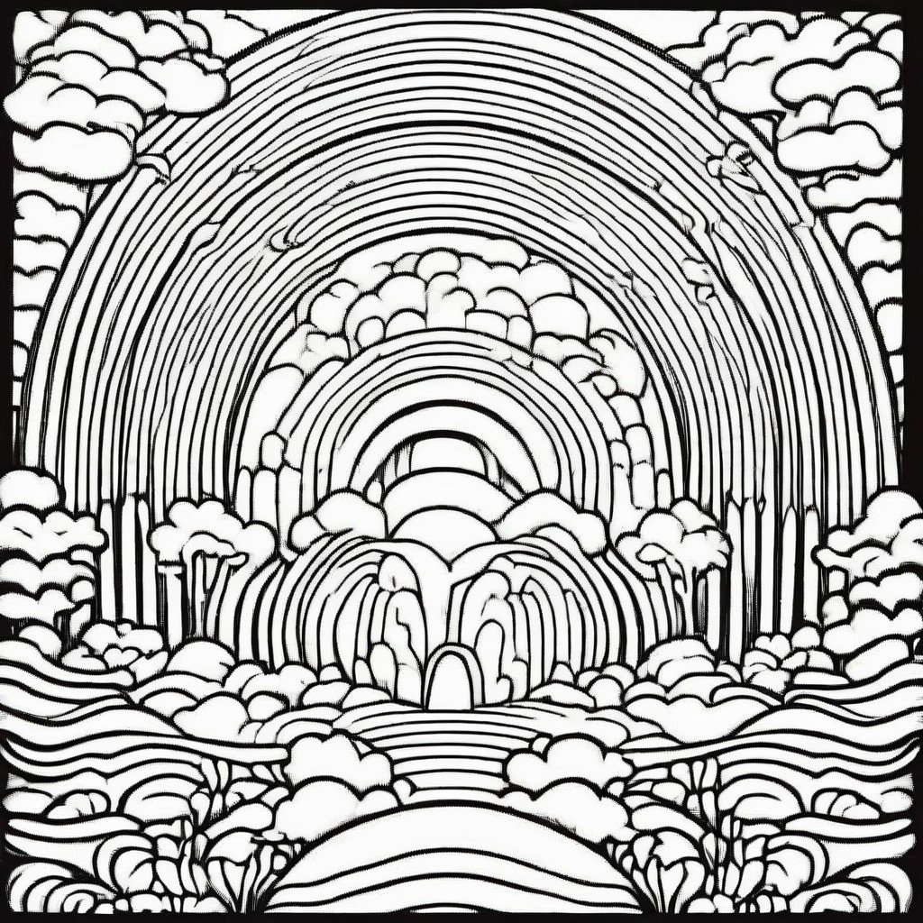 coloring page rainbow