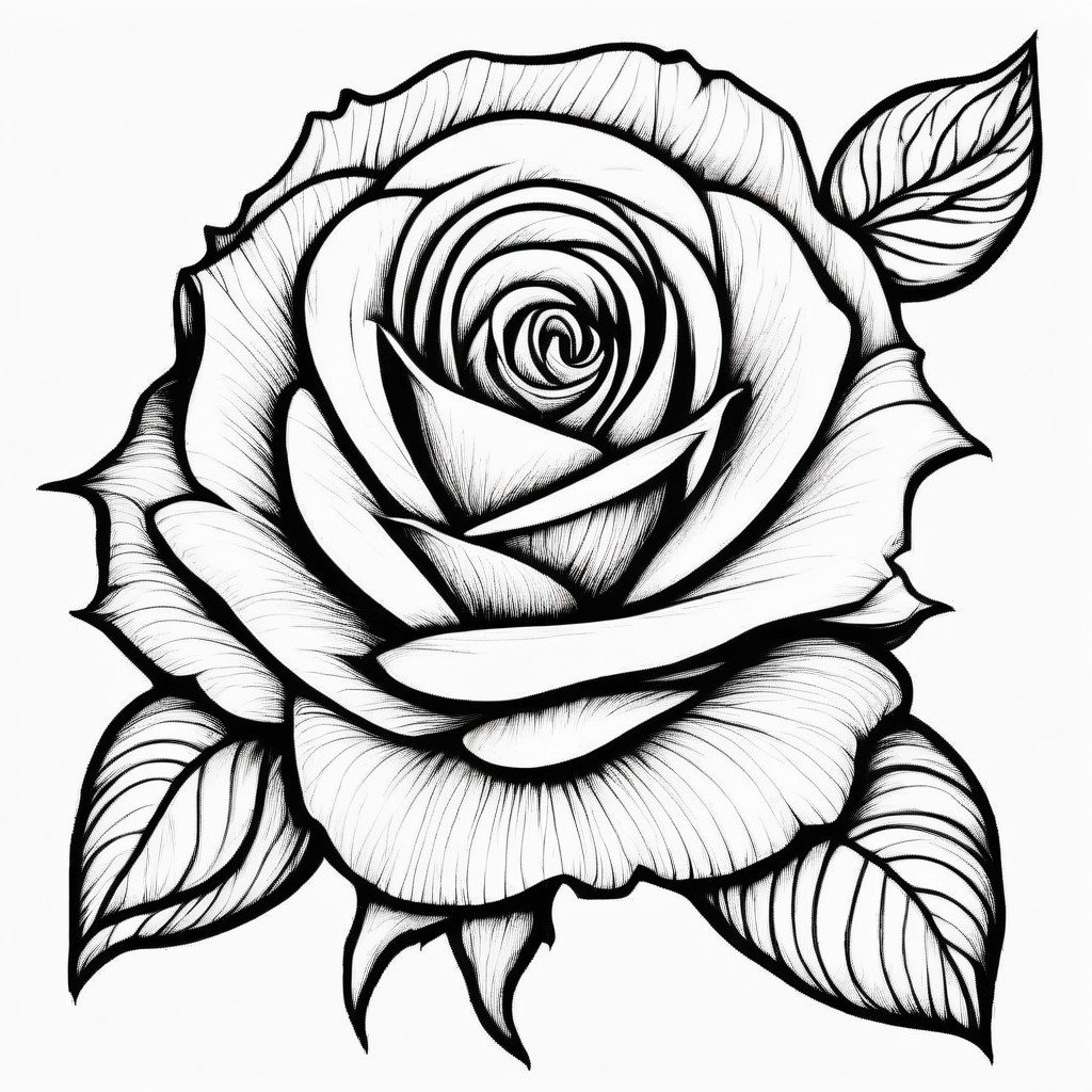 coloring page rose 2