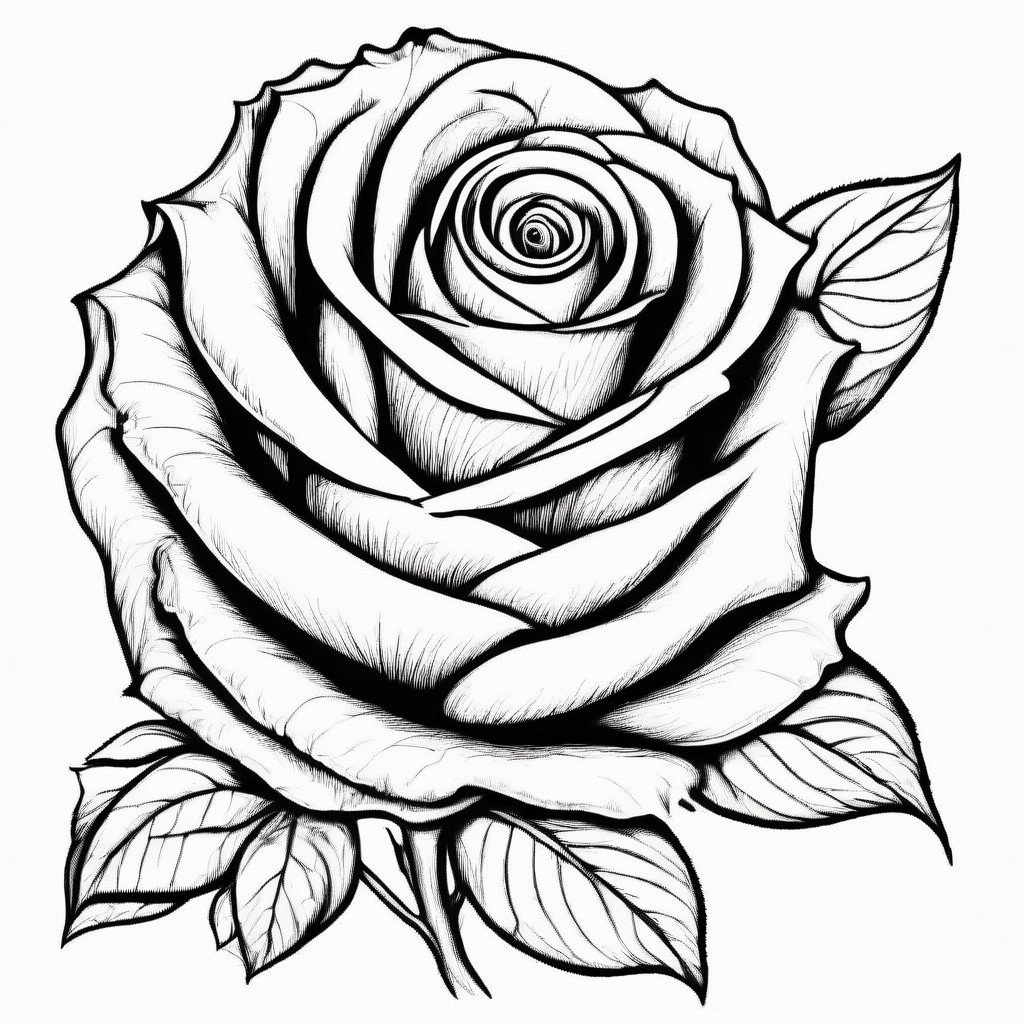 coloring page rose