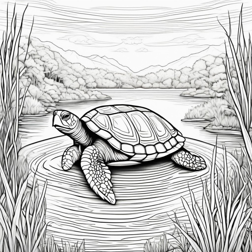 coloring page turtle