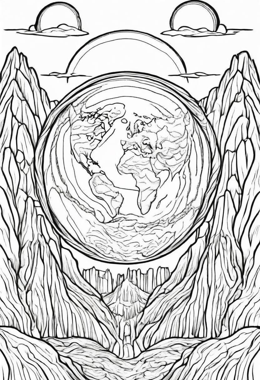 coloring page earth