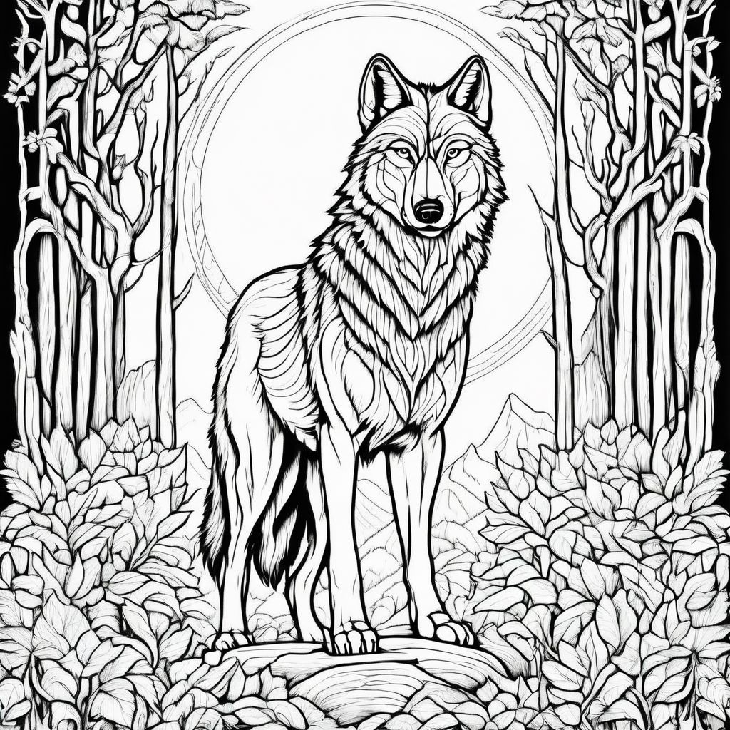 wolf coloring pages hard