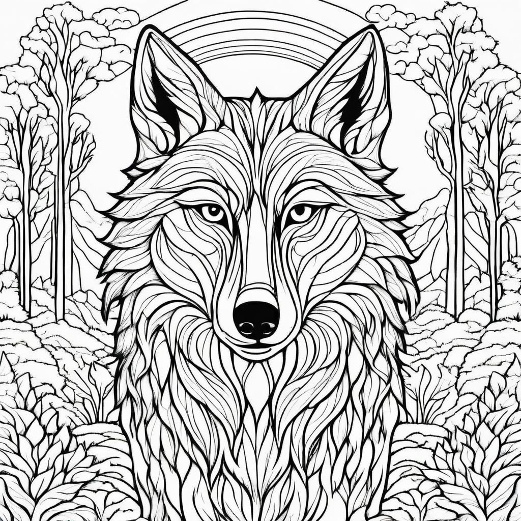 wolf coloring paper