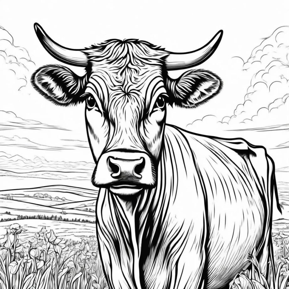 Coloring Page Cow Easy How To Drawing Coloring page cow easy how to drawing