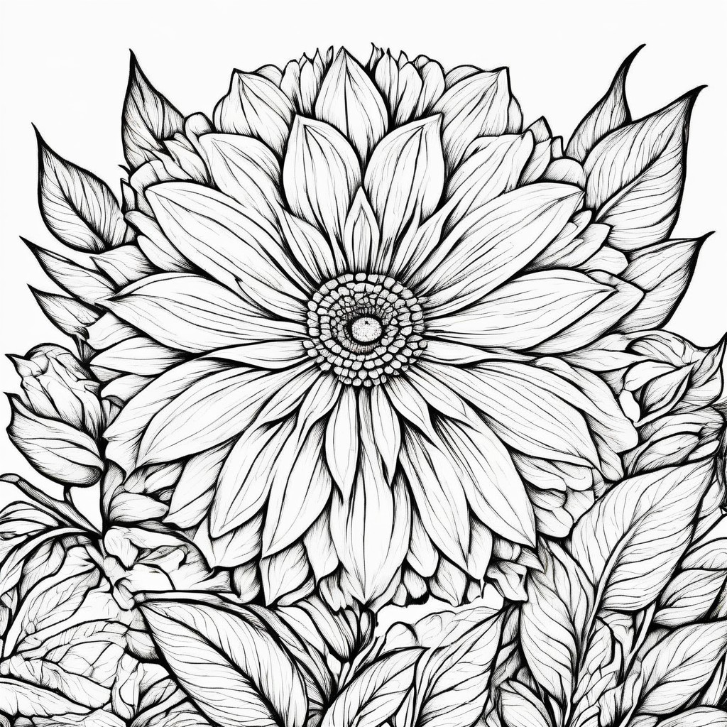 coloring page of flowers2 - Easy how to drawing