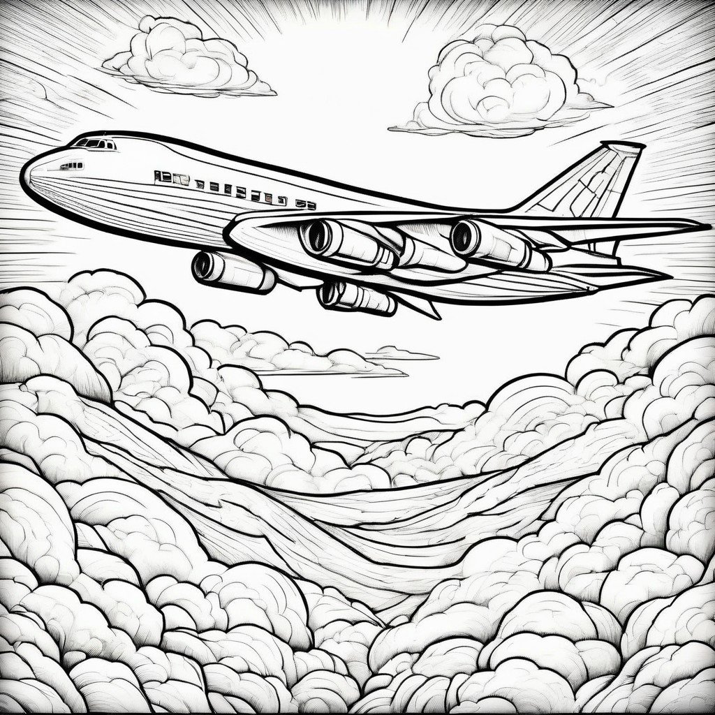 coloring page airplane