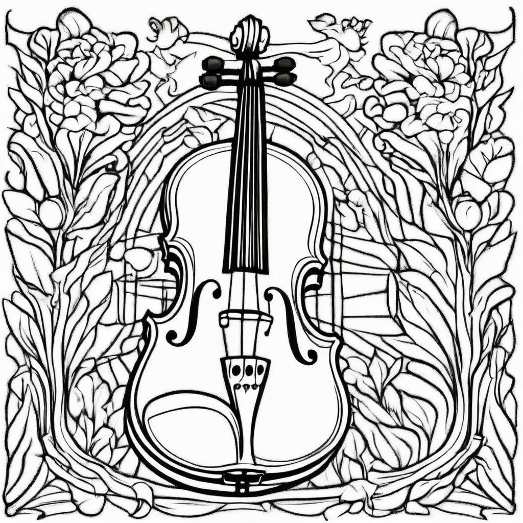 coloring page violin