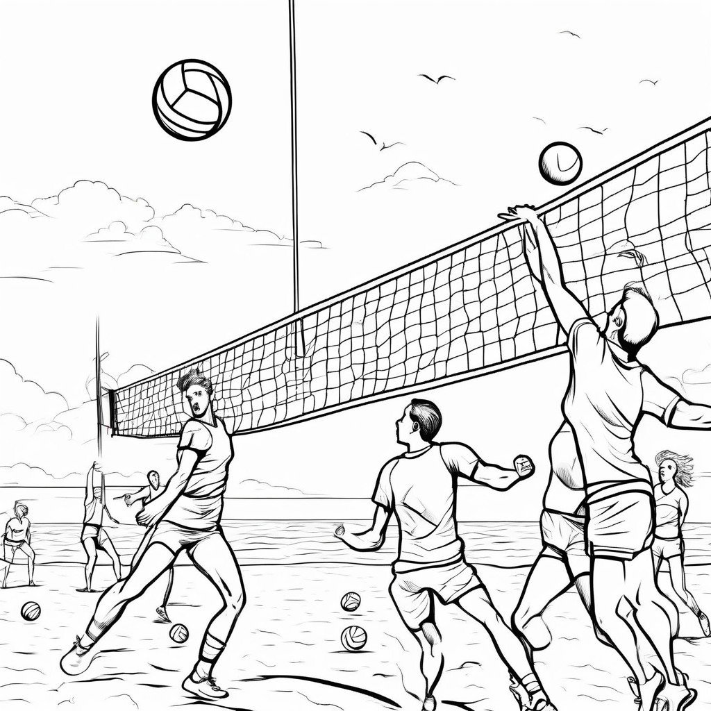 coloring page volleyball