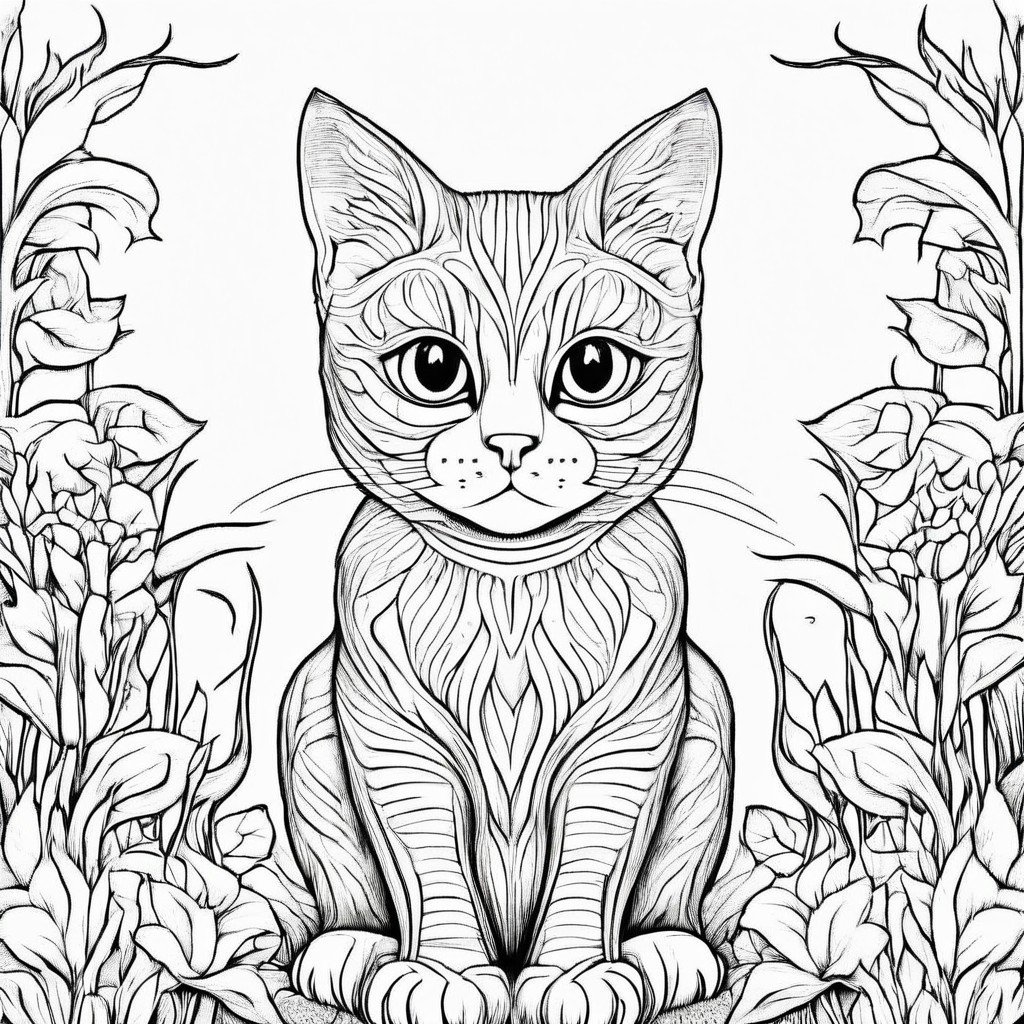 coloring page cat